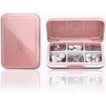 Travel Pill Organizer Moisture Waterproof Small Pill Box for Pocket Purse 6 Compartments Portable Pill Case Medicine Vitamin Holder Container, Pink