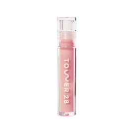 Tower 28 ShineOn Milky Lip Jelly, OAT | Non-Sticky, Vegan Lip Gloss in Milky Peachy Pink | Apricot and Raspberry Seed Oil | Moisturizing, Clean, Cruelty Free