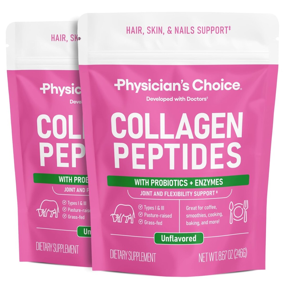 Collagen Peptides Powder - Hydrolyzed Protein(Type I & III) - Digestive Enzymes - Keto Collagen Powder for Women & Men - Hair, Skin, Joints & Workout Recovery Aid - Grass Fed, Non-GMO - Two-pack