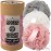 Temple Spring Recycled Luffa Sponges, Bathroom Shower Accessories, Loofa Bath Sponge, Exfoliating Body Scrubber Exfoliator Pouf, Shower Scrubber Puff, Poof, Loofah for Women, Loofah for Men-Coral Pink
