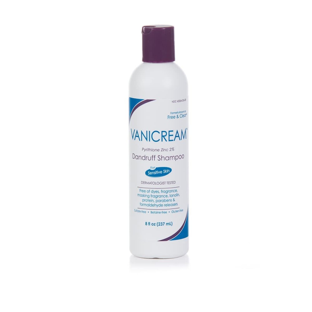 Vanicream Dandruff Shampoo, 8 Fl Oz (Pack of 12), Formulated without Common Irritants for Sensitive Skin, pH Balanced Mild Formula for All Hair Types & Sensitive Scalps, Unscented, Lanolin & Parabens