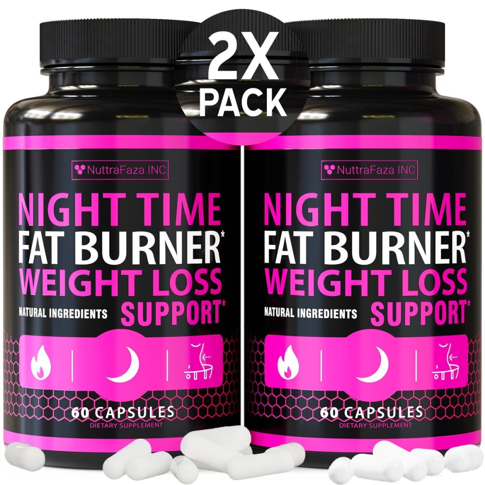 (2 Pack) Night Time Weight Loss Pills for Women - Advanced Weight Loss Supplement - Fat Burners for Women - Diet Pills That Work Fast - Belly Fat Burner - Appetite Suppressant - Made in USA