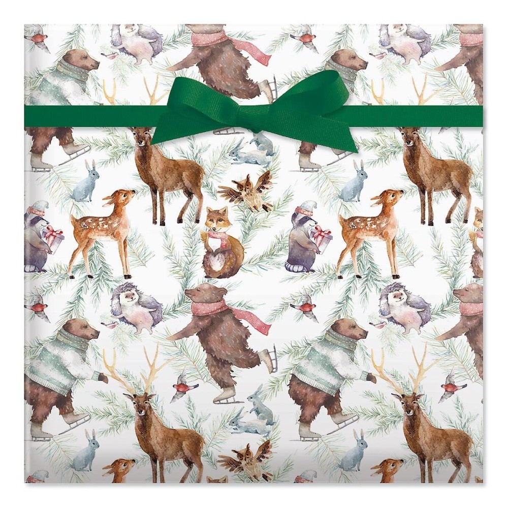 Current Christmas Wrapping Paper Rolls, Forest Friends Premium Holiday Gift Wrap, Jumbo 23-Inch x 32-Foot Roll, 61 Square Feet Total