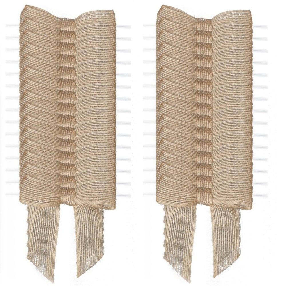 7Rainbows 30pcs Boutique 3.5 Burlap Ribbon Bows Craft Twist Tie Bows for Tying Up Packages Gift Wrapping Christmas Tree.