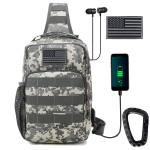 Valinov Tactical Shoulder Bag,Molle Shoulder Backpacks,Military Sling Daypack Backpack with USB Charging port (1 Pack Camo ACU)