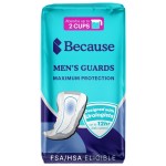 Because Premium Guards for Men - 20 Count Pack of Discreet, Individually Wrapped Bladder Protectors - Complete Absorbency, Fast-Locking, Odor Control - Comfort Fit, 2 Cups of Absorbency