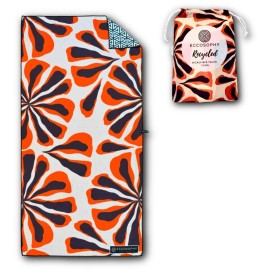 ECCOSOPHY Recycled Plastic Bottle Microfiber Towel - 71x35 inch Quick Dry Sand Free Oversized Travel Towel with Pouch (Majorca)