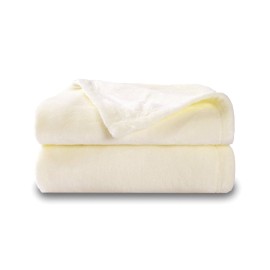 NANPIPER Baby Blankets, Super Soft Fleece Fuzzy Blanket for Toddler, Luxury Cozy Lightweight Microfiber Plush Blanket-Throw Size 30x40,Ivory White