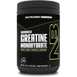 NutraBio Pure Micronized Creatine Monohydrate Powder Supplement, Unflavored, (300 g) - Supports Bulk Muscle Energy, Recovery, and Strength - HPLC Tested Creatine Powder Supplement for Men and Women