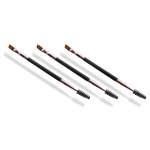 Existing Beauty Henna Eyebrow Brush - Dual Sided Brow Brush with Spoolie - 3 Count (Pack of 1) - Black
