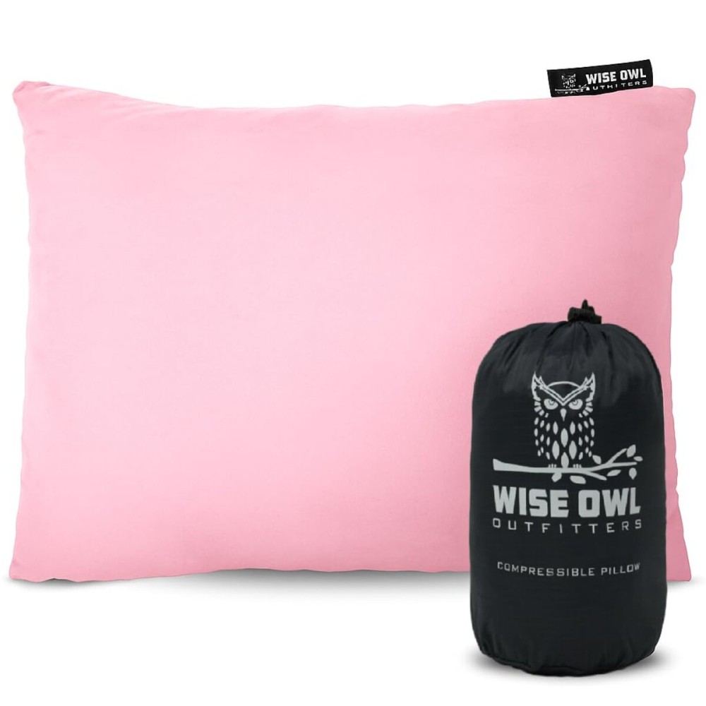 Wise Owl Outfitters Camping Pillow - Memory Foam Travel Pillow for Airplane Sleeping, Hiking, Backpacking & Outdoor Use - Small & Portable for Adults, Car, Camp & Tent