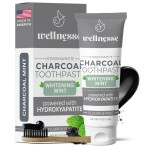 Wellnesse Activated Charcoal Whitening Toothpaste with Xylitol, Fluoride-Free Hydroxyapatite Black Charcoal Toothpaste for Adult Fresh Breath, Natural Teeth Whitening, Mint Flavor, 4 oz (Pack of 1)