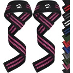 AQF Lifting Wrist Straps for Weightlifting, Powerlifting & Deadlifts - 23 Neoprene Padded Cotton Straps for Strength Training & Gym Workouts - Maximum Grip Support for Men & Women