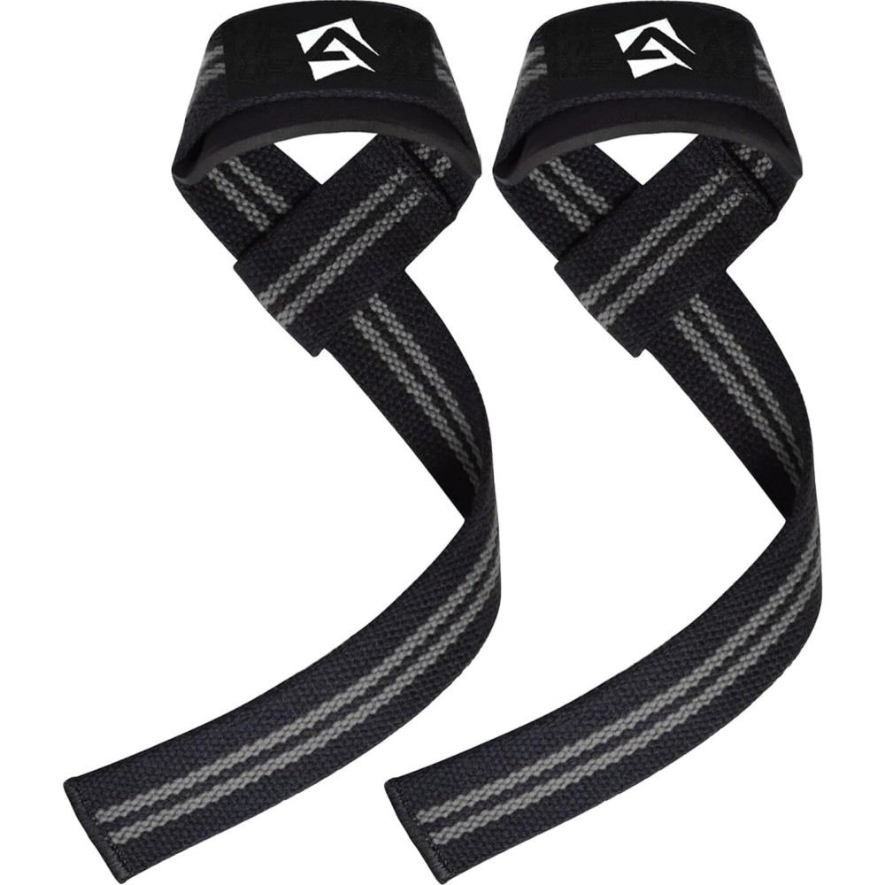 AQF Lifting Wrist Straps for Weightlifting, Powerlifting & Deadlifts - 23 Neoprene Padded Cotton Straps for Strength Training & Gym Workouts - Maximum Grip Support for Men & Women
