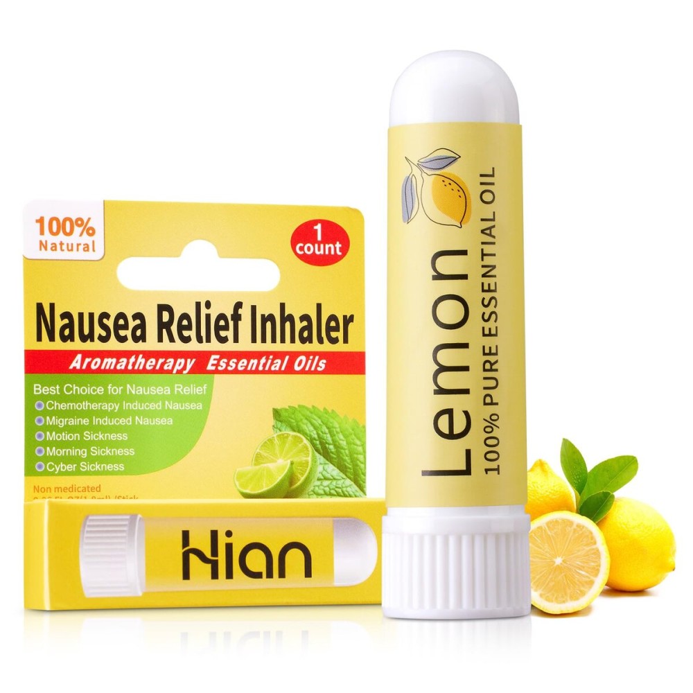 Hion Nausea Relief Inhaler-Lemon, 100% Natural Essential Oils Inhalers