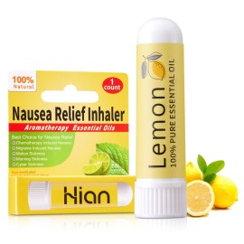 Hion Nausea Relief Inhaler-Lemon, 100% Natural Essential Oils Inhalers