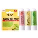 Hion Nausea Relief Inhaler 3pcs-Grapefruit, Lemon and Mint, 100% Natural Essential Oils Inhalers