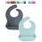 otterlove Silicone Baby Bibs with No Fillers, Wide Food Catching Pocket, Mint and Smoke, Pack of 2