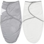 Biloban Baby Swaddle for Boys Girls, 3-6 Months, Cotton Blanket, Newborn Essentials, Grey & White, 2 Pack