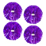 4Pcs Metallic Cheerleading Pom Poms, Creatiee 2 Pair Cheerleader Cheering Squad Pompoms for School Sports Dance Games Team Spirit Cheer (Purple)