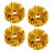 4Pcs Metallic Cheerleading Pom Poms, Creatiee 2 Pair Cheerleader Cheering Squad Pompoms for School Sports Dance Games Team Spirit Cheer (Gold)