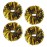 4Pcs Metallic Cheerleading Pom Poms, Creatiee 2 Pair Cheerleader Cheering Squad Pompoms for School Sports Dance Games Team Spirit Cheer (Black Gold)