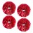 4Pcs Metallic Cheerleading Pom Poms, Creatiee 2 Pair Cheerleader Cheering Squad Pompoms for School Sports Dance Games Team Spirit Cheer (Red)