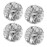 4Pcs Metallic Cheerleading Pom Poms, Creatiee 2 Pair Cheerleader Cheering Squad Pompoms for School Sports Dance Games Team Spirit Cheer (Silver)