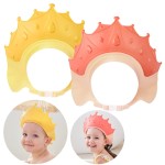 FUSACONY Baby Shower Cap Shield, Shower Cap for Kids, Visor Hat for Eye and Ear Protection for 0-9 Years Old Children, Cute Crown Shape Makes the Baby Bath More Fun (2 Pack)