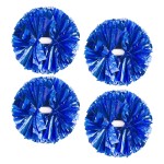 4Pcs Metallic Cheerleading Pom Poms, Creatiee 2 Pair Cheerleader Cheering Squad Pompoms for School Sports Dance Games Team Spirit Cheer (Blue)