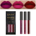 AMY\'S DIARY 3Pcs Dark Red Purple Matte Liquid Lipstick Sets, Matte Lipstick Lip Stain Long Lasting 24 Waterproof Lip Gloss Gift Set Matt Lipsticks Set for Women Lippies (Set01)