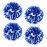 4Pcs Metallic Cheerleading Pom Poms, Creatiee 2 Pair Cheerleader Cheering Squad Pompoms for School Sports Dance Games Team Spirit Cheer (Blue White)