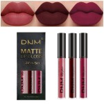 evpct 3Pcs Dark Red Purple Matte 24-hour Liquid Lipstick Sets, Matte Lipstick Lip Stain Long Lasting 24 Smudge Waterproof Lip Gloss Gift Set Matt Lipsticks Set Matt Liquid Women Makeup Lipstick 06