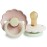FRIGG Daisy Night Natural Rubber Baby Pacifier | Made in Denmark | BPA-Free (Blush/Cream, 0-6 Months) 2-Pack
