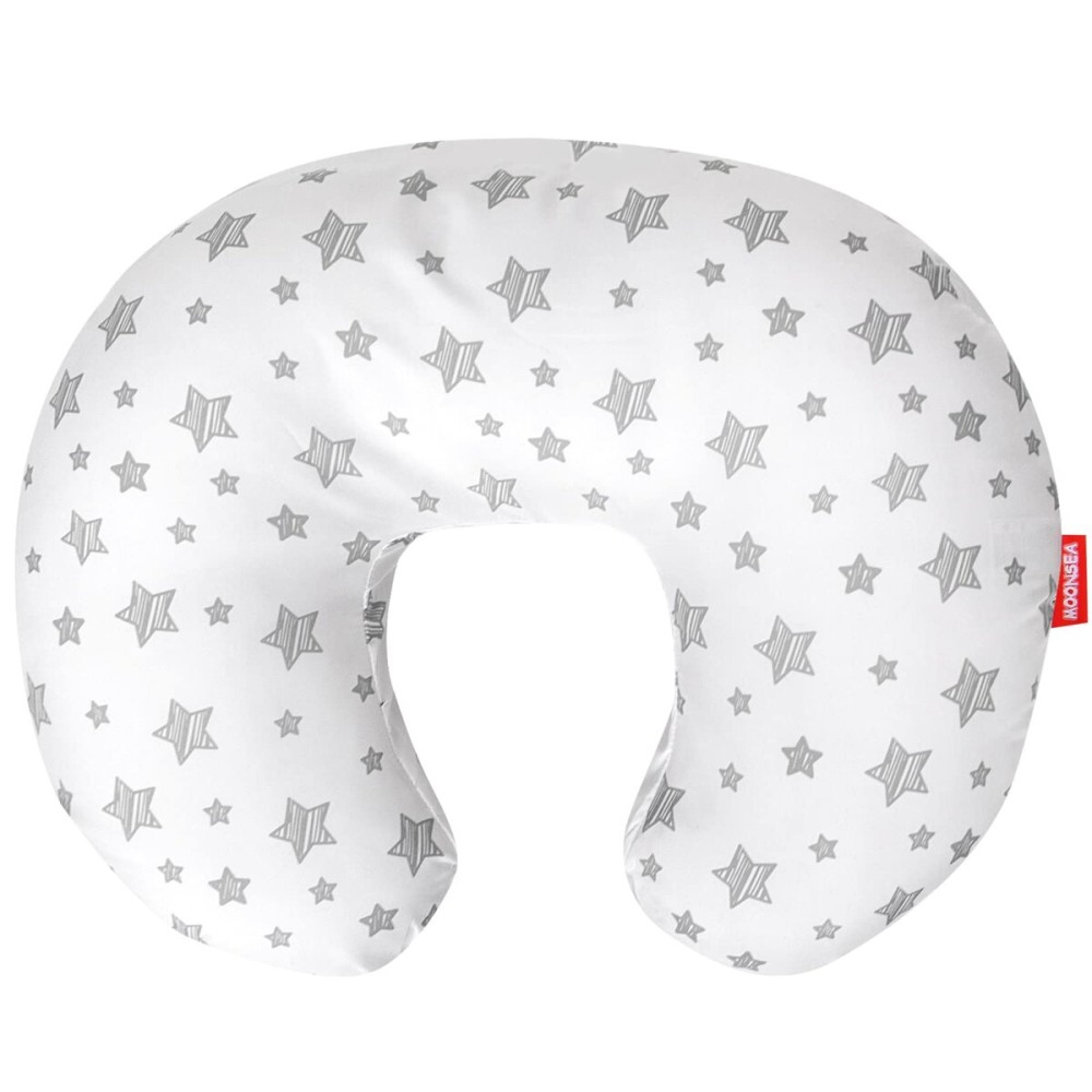 Nursing Pillow Cover for Baby Snug Fits Boppy Nursing Pillows, Super Soft, for Breastfeeding Moms, White Star