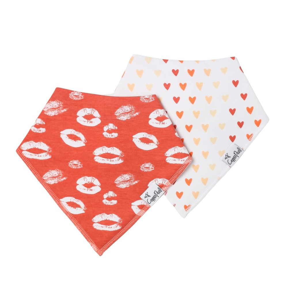 Copper Pearl 4 Pack Soft Cotton Baby Bibs for Drooling and Teething, Absorbent Drool Bibs for Baby Girl and Boy, Adjustable to Fit Newborns to Toddlers, Tons of Styles (Crush)