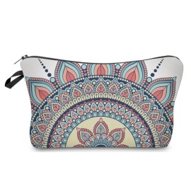 Deanfun Makeup Case Small, Cosmetic Zipper Bag Waterproof for Purse Mini, Women Cute Traveling Accessories Pouch for Ladies Thanksgiving Christmas GiftsMandala D2-50965