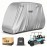 10L0L Golf Cart Cover 2/4/4+2 Passenger for Yamaha EZGO Club Car, Heavy Duty 420D Waterproof Windproof Durable Polyester Golf Cart Cover with 3 Zipper Doors for All-Weather Protection - Sliver