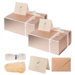 LIFELUM Large Gift Box 2 Pack 13.85 x 8.35 x 4.45 Rose Gold Gift Box with Magnetic Lid Bridesmaid Proposal Gift Boxes for Presents Contains Card, Ribbon, Shredded Paper Filler