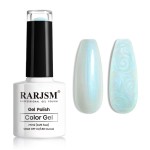 RARJSM Pearl Gel Nail Polish, Glitter Gel Polish Shimmer Mermaid NailGel Soak Off for Salon Home DIY Manicure Use