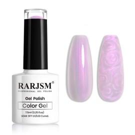 RARJSM Pearl Gel Nail Polish, Glitter Gelpolish Lavender Shimmer Mermaid Nail Gel Soak Off U V G e l for Salon Home DIY Manicure Use