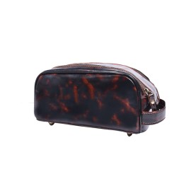 10 Premium Leather Toiletry Travel Pouch With Waterproof Lining | King-Size Handcrafted Vintage Dopp - Kit Gift for Father\'s Day By Aaron Leather Goods