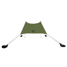 Neso Grande Portable Beach Tent Sun Shelter - Lightweight Beach Shade Canopy - Easy Setup for Family Outings - Patented Reinforced Corners - UPF 50+ Sun Protection - 7ft Tall, 9 x 9ft - Army Green