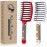 Detangling Brush Boar Bristles Set KTKUDY Hair Brush Curved and Vented Detangler Brush for Women Men Kids Wet and Dry Hair (Red&White)