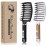 Detangling Brush Boar Bristles Set KTKUDY Hair Brush Curved and Vented Detangler Brush for Women Men Kids Wet and Dry Hair (Black&White)