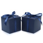 COTOPHER 100pcs Small Gift Boxes, Favor Boxes 2x2x2 inches Paper Gift Boxes with Ribbons Candy Box for Wedding Favors Baby Shower Bridal Shower Birthday Party (100pcs 2x2x2, Blue)