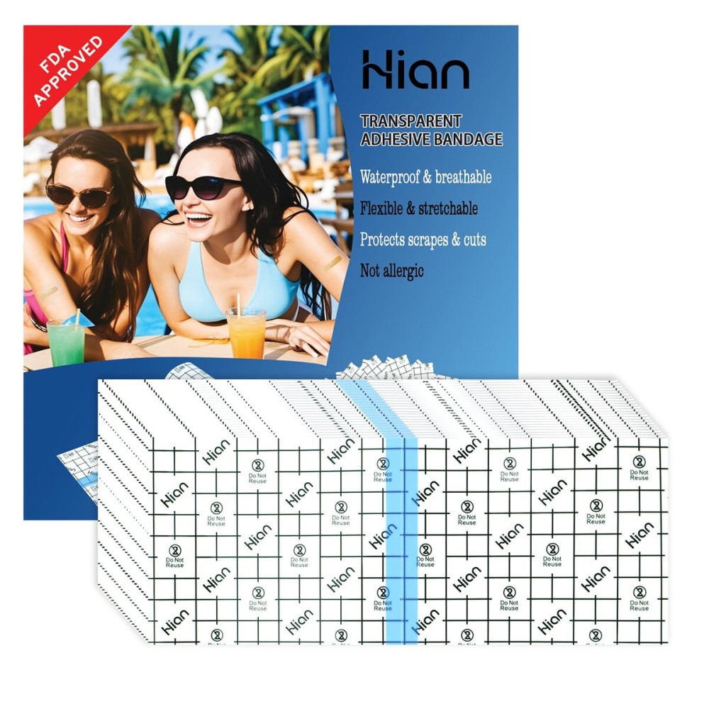 Hion (F.D.A Approved) Tattoo Aftercare Waterproof Bandage Transparent Film Dressing50 Pre-Cut Sheets 10 x 4Inch Tattoo Cover Up Tape Second Skin Adhesive Bandage Wound Cover for Swimming Shower Shield