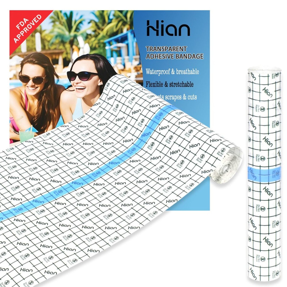 Hion F.D.A Approved Tattoo Aftercare Waterproof Bandage Transparent Film Dressing 10 Inch x 5.5 Yard Roll Tattoo Cover Up Tape Second Skin Adhesive Bandage Wound Cover for Swimming Shower Shield