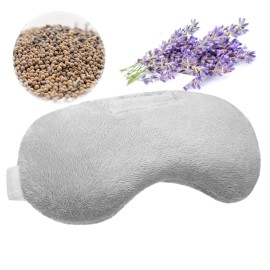 Umisleep Lavender Eye Mask, Aromatherapy Weighted Sleep Mask for Dry Eyes Men Women, Microwave Heated Hot Therapy Eye Cover Moist Compression Pain Relief, Pillow for Puffy Eyes, Sinus Pain, Grey