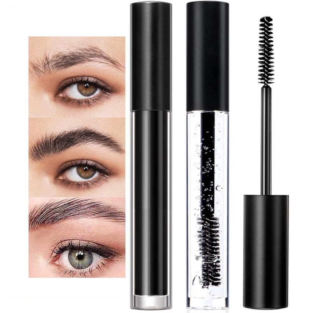 DAGEDA Clear Eyebrow Setting Gel, Clear and Black Brow Fix Gel, Waterproof And Sweat-Proof Eyebrow Repair Liquid Brows Styling Beauty Salon Home Use Makeup, 1.81oz